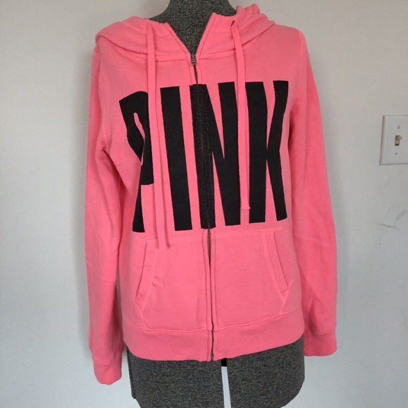 PINK Victoria's Secret Tops - Pink by Victoria's Secret Hot Pink Zip Hoodie S